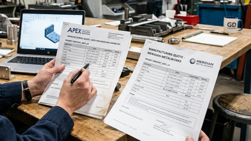 Large-format industrial 3D printer producing a large black part