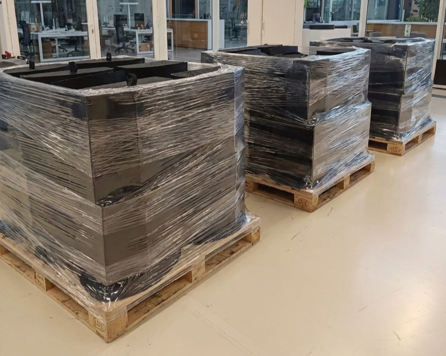 Parts palletized and ready for shipment